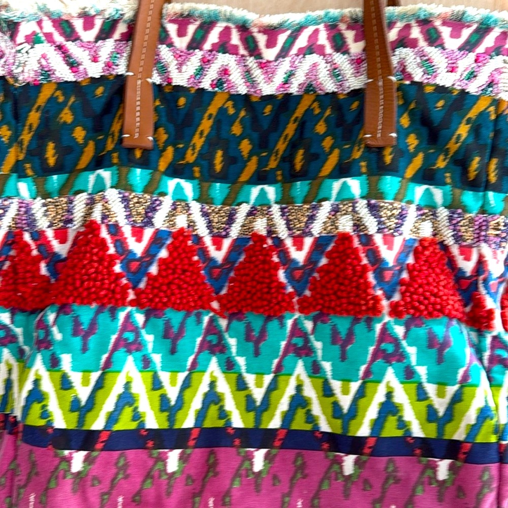 Anthropologie Jasper and Jeera Embroidered Tote Bag. - Picture 3 of 12